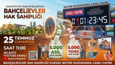 Gaziantep Büyükşehir Belediyesi, Bahçelievler projesinde hak sahiplerini belirleyecek dev kura