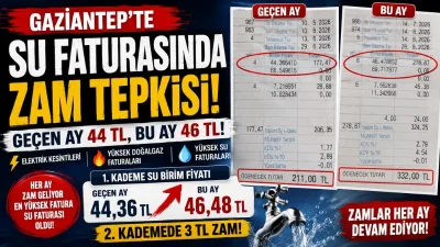 Gaziantep’te su faturalarındaki artış vatandaşların tepkisini çekiyor. Bir vatandaş, sosyal